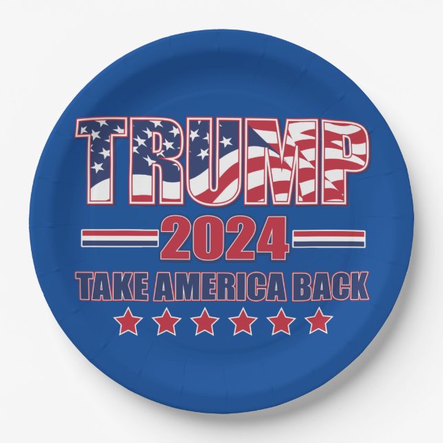 Trump 2024 Take America Back Paper Plate (Front)