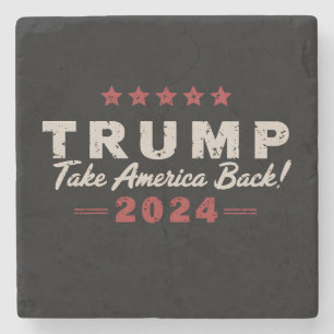 Trump 2024 Take America Back President 47 USA Stone Coaster