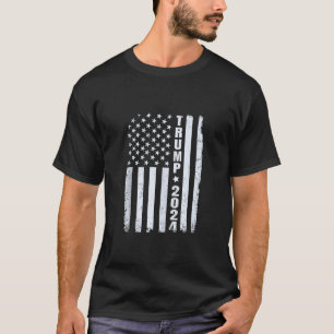 Trump 2024 Take America Back Proud American Flag 4 T-Shirt