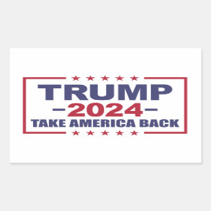 Trump 2024 Take America Back Rectangular Sticker