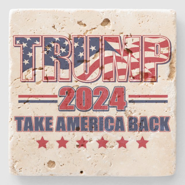Trump 2024 Take America Back Stone Coaster (Front)