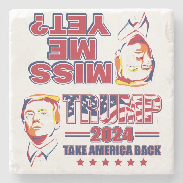 Trump 2024 Take America Back Stone Coaster (Front)