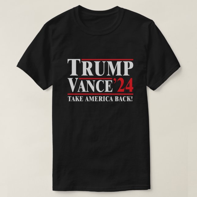 Trump 2024 "Take America Back" T-shirt Black (Design Front)