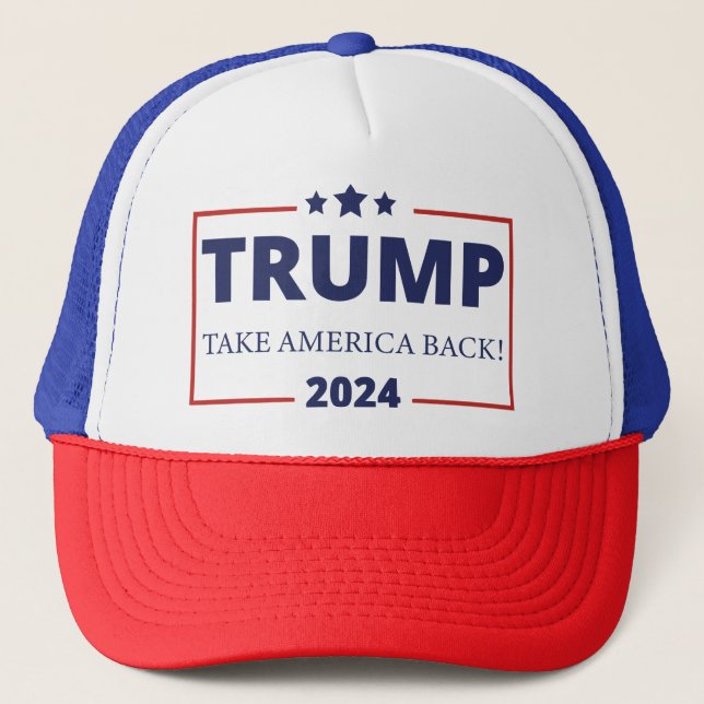 Trump 2024 Take America Back Trucker Hat (Front)