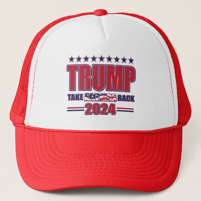 Trump 2024 Take America Back Trucker Hat (Front)