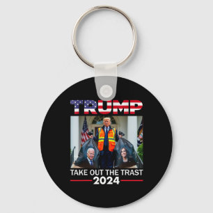 Trump 2024 Take Out The Trash Funny Trump Garbyge  Key Ring