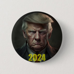 Trump 2024: The Revenge Tour Begins Square Sticker 6 Cm Round Badge