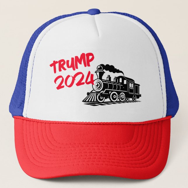 Trump 2024 Train Trucker Hat (Front)