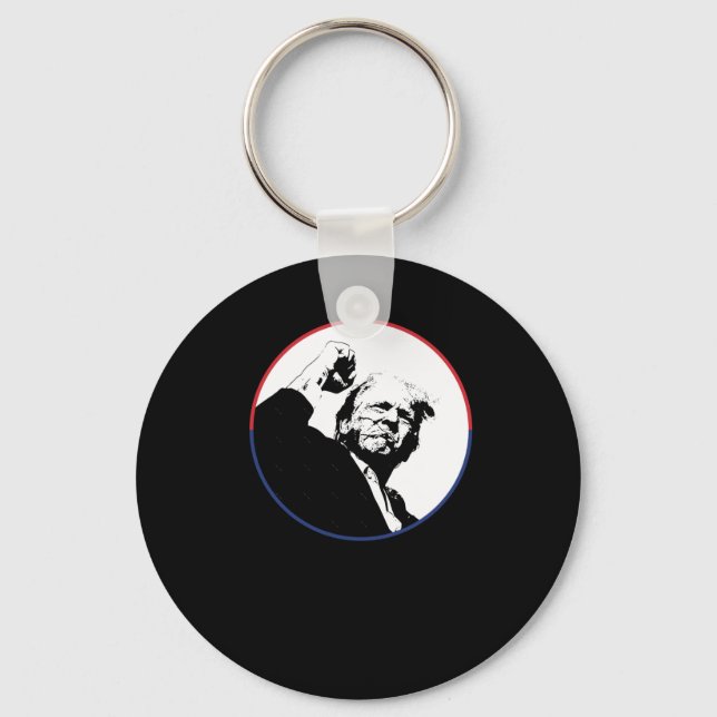 Trump 2024 Trump Rally Trump Ear Donald Trump Pres Key Ring (Front)