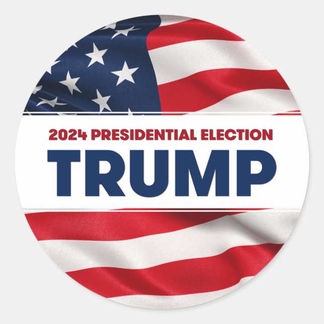 TRUMP 2024 US Presidential Election Classic Round Sticker (Front)
