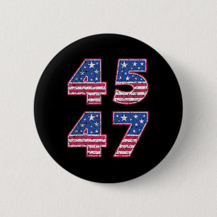 Trump 2024 Vintage 45 47 America Flag Tee For Wome 6 Cm Round Badge
