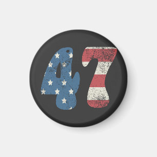 Trump 2024 Vintage Patriotic American Flag 47 Magnet