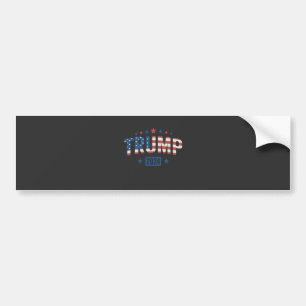 Trump 2024 Vintage Patriotic American Flag Gift  Bumper Sticker