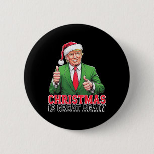 Trump 2024 Vintage Santa Christmas Daddys Home Xma 6 Cm Round Badge