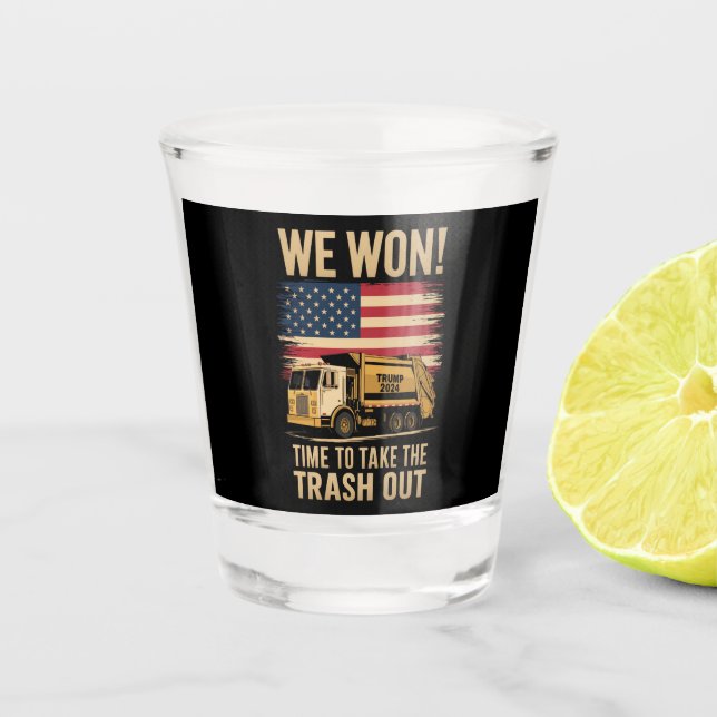 Trump 2024 We Won Wins Victory Inauguration 2025  Shot Glass (Front)