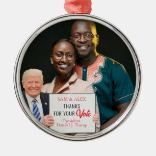 Trump 2024 Your Personalised Photo Christmas Metal Tree Decoration