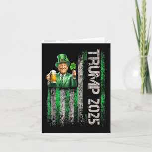 Trump 2025 American Flag Vintage St. Patricks Day Card
