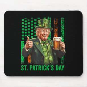 Trump 2025 American Flag Vintage St. Patricks Day Mouse Pad