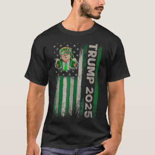 Trump 2025 American Flag Vintage St. Patricks Day T-Shirt