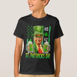 Trump 2025 American Flag Vintage St. Patricks Day T-Shirt