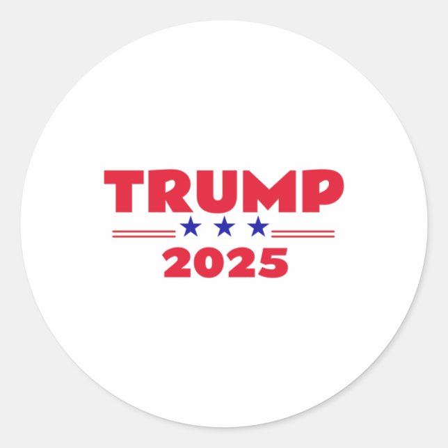 Trump 2025'  classic round sticker (Front)