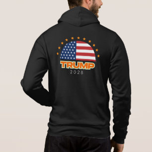 Trump 2028 American Flag Bold Hoodie