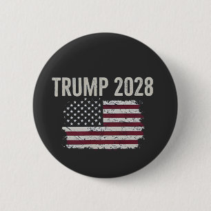 Trump 2028 American Flag Election President 6 Cm Round Badge