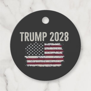 Trump 2028 American Flag Election President Favour Tags