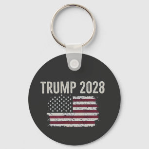 Trump 2028 American Flag Election President Key Ring