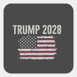 Trump 2028 American Flag Election President  Square Sticker