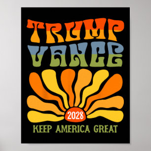 Trump 2028 President Re-election Us Flag Trump Van Poster