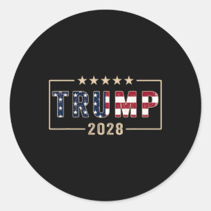 Trump 2028 Shirt Vote Donald Trump Flag 2028 Classic Round Sticker