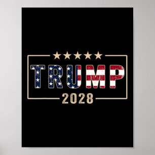Trump 2028 Shirt Vote Donald Trump Flag 2028 Poster