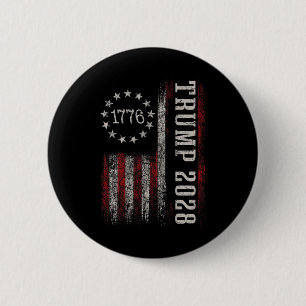 Trump 2028 Vote Donald Trump America Us Flag Vinta 6 Cm Round Badge