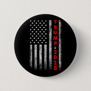 Trump 2028 Vote Donald Trump America Us Flag Vinta 6 Cm Round Badge