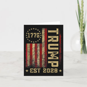 Trump 2028 Vote Donald Trump America Us Flag Vinta Card
