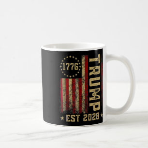 Trump 2028 Vote Donald Trump America Us Flag Vinta Coffee Mug