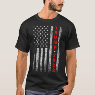 Trump 2028 Vote Donald Trump America Us Flag Vinta T-Shirt