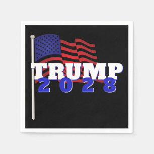 Trump 2028 With American Flag Napkin