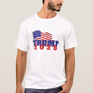 Trump 2028 With American Flag T-Shirt