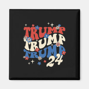 Trump 24 2024 Groovy Retro Magnet