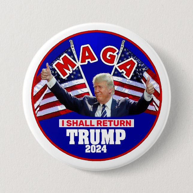 Trump '24 7.5 cm round badge (Front)