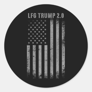 Trump 2.0 American Flag Trump 47 2nd Term Mega 202 Classic Round Sticker