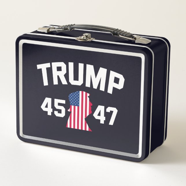 Trump 45 47 2024 President Metal Lunch Box (Front)