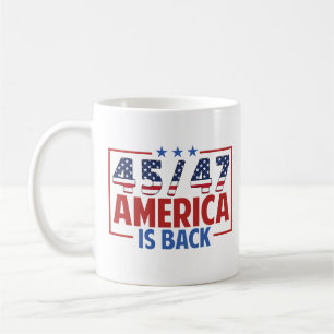 Trump 45-47 America Is Back Coffee Mug