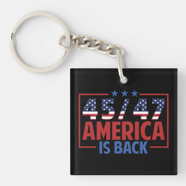 Trump 45-47 America Is Back Key Ring (Front)