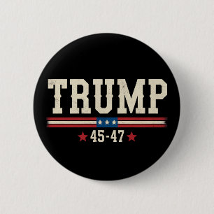 Trump 45 47 American USA Flag Retro Vintage 6 Cm Round Badge