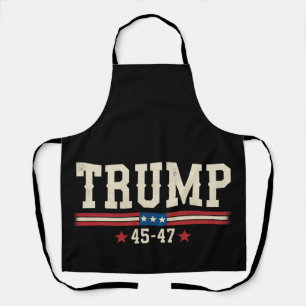Trump 45 47 American USA Flag Retro Vintage Apron