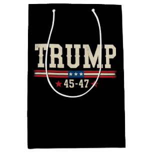 Trump 45 47 American USA Flag Retro Vintage Medium Gift Bag