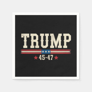Trump 45 47 American USA Flag Retro Vintage Napkin